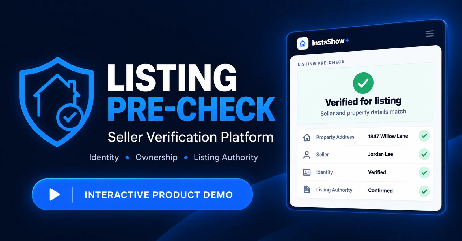 Listing Pre-Check seller verification product demo