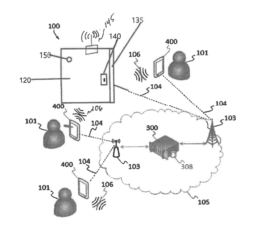Secure-enclosure and access systems patent drawing